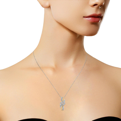 14K Yellow Gold Plated .925 Sterling Silver Round-Cut Diamond Accent Cross Bypass 18" Pendant Necklace (H-I Color, I2-I3 Clarity)